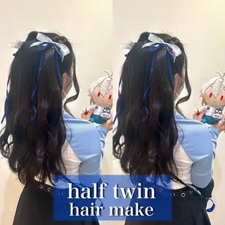 ロング ヘアアレンジ ミユ🎀ヘアメ 🎨デザインカラーのヘアスタイル