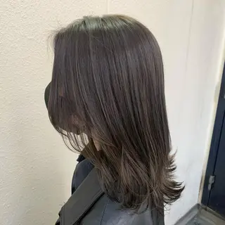 ミディアム カラー 🫧オリーブ/赤み消 し/暗髪🫧野本麗奈のヘアスタイル