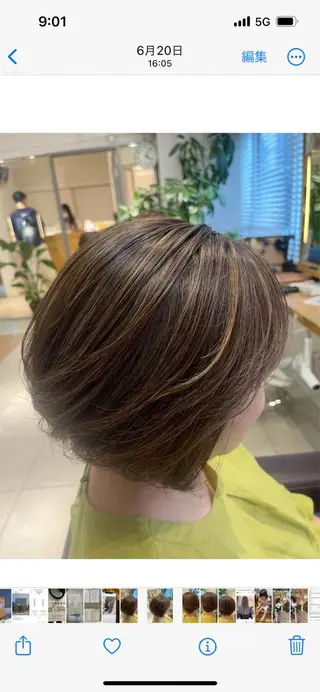 ショート 大人カラー✳︎ボブ 横関由美のヘアスタイル