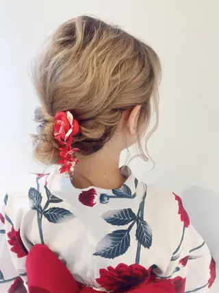 ミディアム カラー ヘアアレンジ 久保田 茜のヘアスタイル