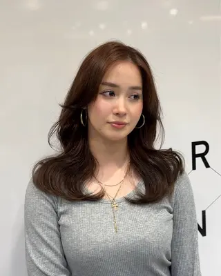 ミディアム HARUKI MINATO JAPAN福岡所属・モテ髪レイヤー /韓国ヘアNOBUのヘアスタイル