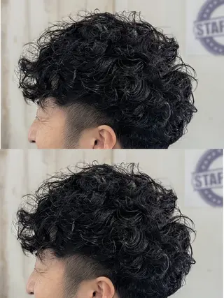 メンズ パーマ セミディレイヤー/ メンズパーマえのもとのヘアスタイル