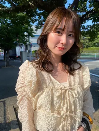 セミロング qpula  大濠 西新所属・qpula クプラのヘアスタイル