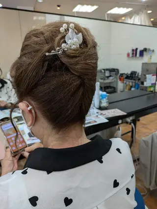 ヘアアレンジ メンズカット✂️ヘア セット✨️片本🌸のヘアスタイル
