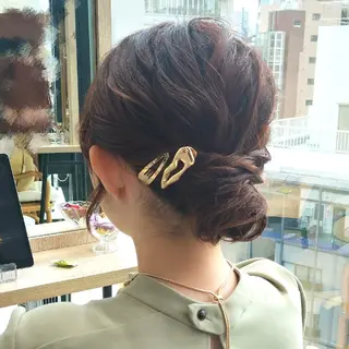 ミディアム ヘアアレンジ ヘアアレンジ/透明感 カラー/AKARIのヘアスタイル