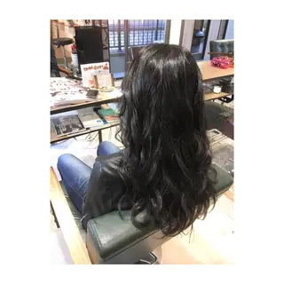 ロング カラー アオガミ （前髪顔周りカット）のヘアスタイル