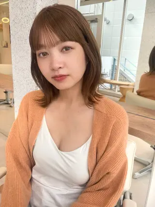 ミディアム 結べるレイヤーボブ くびれLady表参道のヘアスタイル