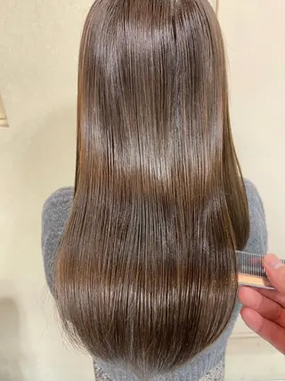 セミロング 髪質改善/縮毛矯正 /ブリーチ矯正/岡部のヘアスタイル
