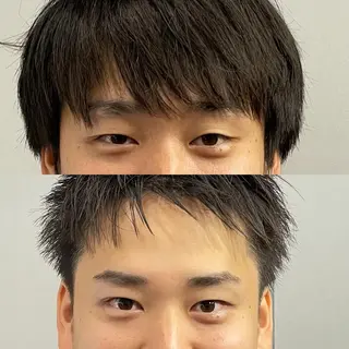 ショート メンズ アイブロウ メンズ眉毛ワックス 青山英憲のヘアスタイル