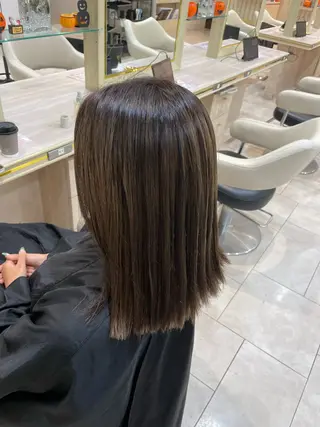 セミロング カラー 渡邊花奈 韓国ヘアのヘアスタイル