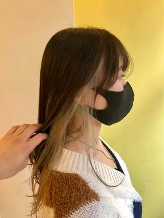 セミロング ハイトーン×デザイン 似合わせ/Yoheiのヘアスタイル