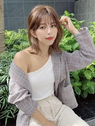 ミディアム カラー SOURCE 天王寺のヘアスタイル