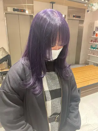 セミロング カラー 艶ハイトーン👑♡ NATSUKIのヘアスタイル