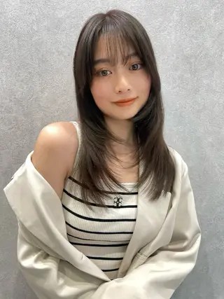 セミロング カラー 🇰🇷韓国ヘア🤍 副店長/栗田のヘアスタイル