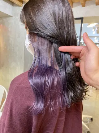 ロング カラー メンズ 切りっぱなしボブ/ デザインカラー店長のヘアスタイル