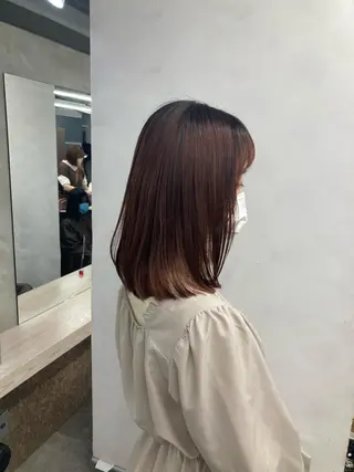 ミディアム カラー ブリーチ&似合せボブ 田中寛十のヘアスタイル