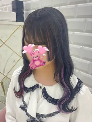 セミロング カラー ガーリーカラー🩷 ユウ🍓💞のヘアスタイル