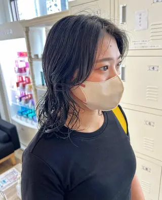 ミディアム パーマ 🫧顔周りカット 🫧樫村優香のヘアスタイル