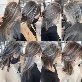 ミディアム カラー パーマ ネイル マツエク・マツパ アイブロウ 井上 一平のヘアスタイル