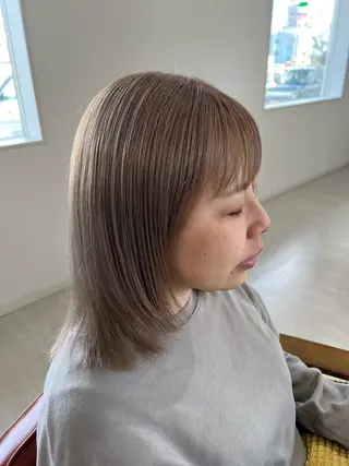 ミディアム Salon de Qualia(サロンドクオリア)所属・杉下　涼/ハイトーン /髪質改善/パーマのヘアスタイル