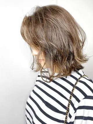 ミディアム パーマ SOURCE 茨木のヘアスタイル