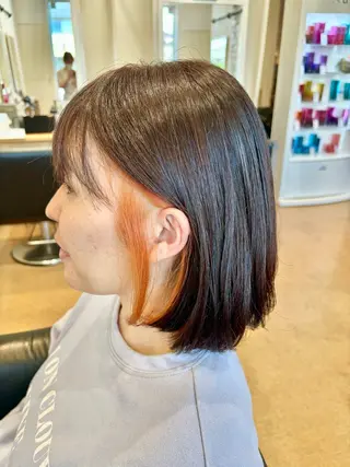 ショート カラー 秋山知穂🌸縮毛矯正 ショートお任せ🌸のヘアスタイル