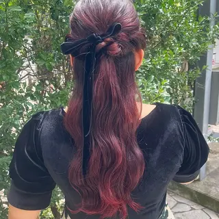 ロング ヘアアレンジ YUMEKA🩶 /透明感カラーのヘアスタイル