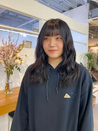 セミロング カラー yumeka🩶ボブ 暖色/透け感カラーのヘアスタイル