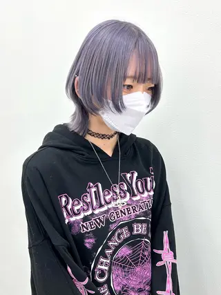ミディアム カラー レイヤーカット韓国 暖色⭐︎KANAKOのヘアスタイル