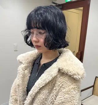 ショート パーマ パーマ/髪質改善 暖色カラー🍇akoのヘアスタイル
