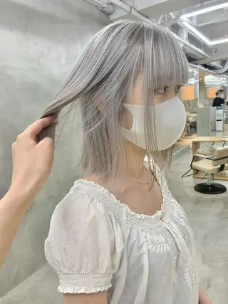 ミディアム カラー ブームボックス所属・🐝ハイトーンカラー hachi🐝のヘアスタイル