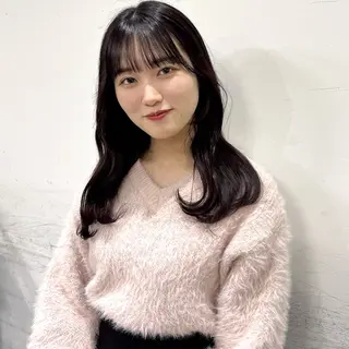 セミロング カラー 無料カットモデル ユナのヘアスタイル