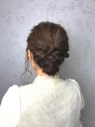 セミロング カラー ヘアアレンジ 韓国ヘア✨グレージュ カラーasamiのヘアスタイル