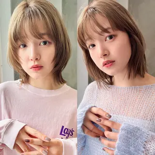 ミディアム カラー 前髪/顔まわりカット 臼井逸美のヘアスタイル