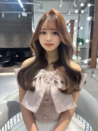 ロング 髪質改善×韓国ヘアサロン Role 博多【ロール】所属・yui🎀ブリーチ なしWカラー／博多のヘアスタイル