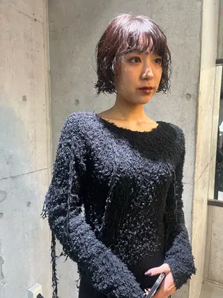 ショート カラー パーマ ハイトーン/顔まわり レイヤー/YUKAのヘアスタイル