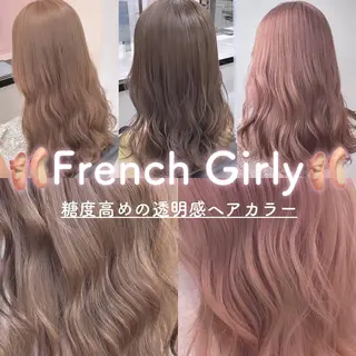 セミロング カラー ヘアアレンジ 透明感/艶髪/💖 トレンドスタイル💖のヘアスタイル