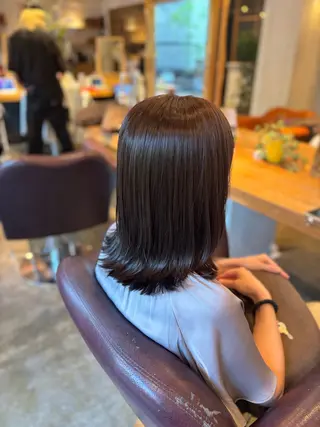 ミディアム カラー 髪質改善カラー ベージュ🤎YUMEのヘアスタイル