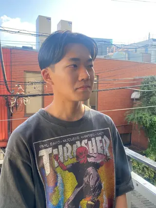 カラー メンズ yumeka🩶ボブ 暖色/透け感カラーのヘアスタイル