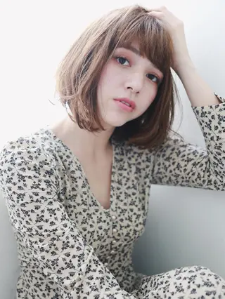 ミディアム カラー ショート・ボブ💫 シブヤトモヒロのヘアスタイル