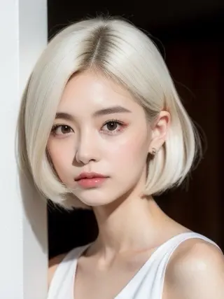 ショート カラー ヘアアレンジ 🐹ブリーチ/ボブ /韓国ヘア/蓮🐹のヘアスタイル