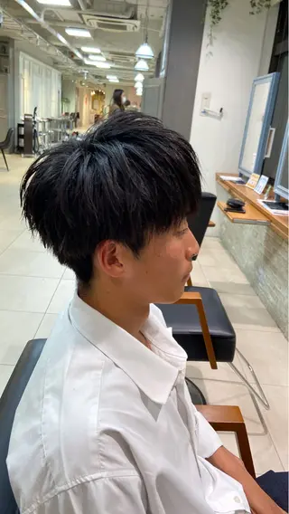 メンズ メンズカット/韓国 ウルフ/毛流れのヘアスタイル