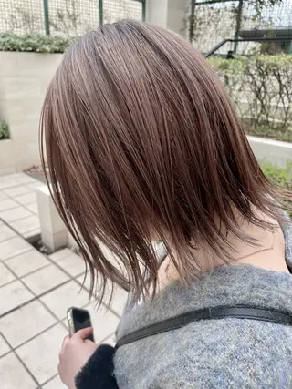 ショート 透明感/ハイトーン ／暖色カラー🍓のヘアスタイル