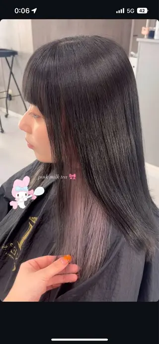 ミディアム カラー 🎨𖥔ׁTOMO♡ 🎀ゆるふわガーリーのヘアスタイル