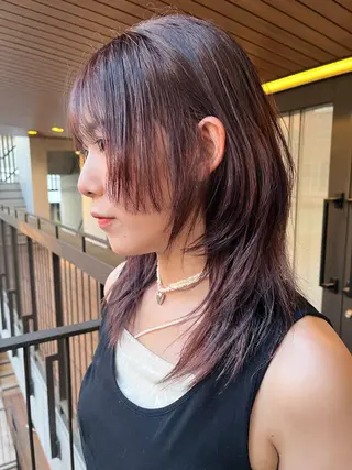 セミロング カラー 暖色カラー 🌼クニトウメイのヘアスタイル