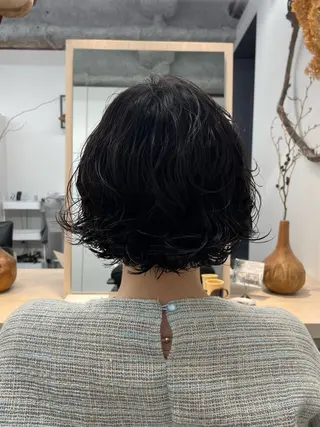 ミディアム パーマ レイヤーパーマ/ ショートパーマ/横浜のヘアスタイル