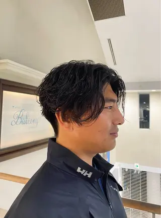 パーマ メンズ 安齋 侑真のヘアスタイル