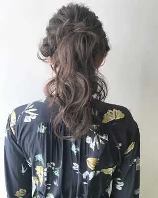 セミロング ヘアアレンジ ⭐️ アユミ⭐️のヘアスタイル