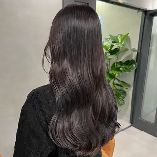 ロング カラー 🫧オリーブ/赤み消 し/暗髪🫧野本麗奈のヘアスタイル
