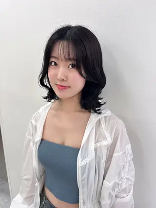 ロング カラー パーマ ヘアアレンジ メンズ キッズ ♥️韓国ヘア レイヤー♥️ゆりのヘアスタイル